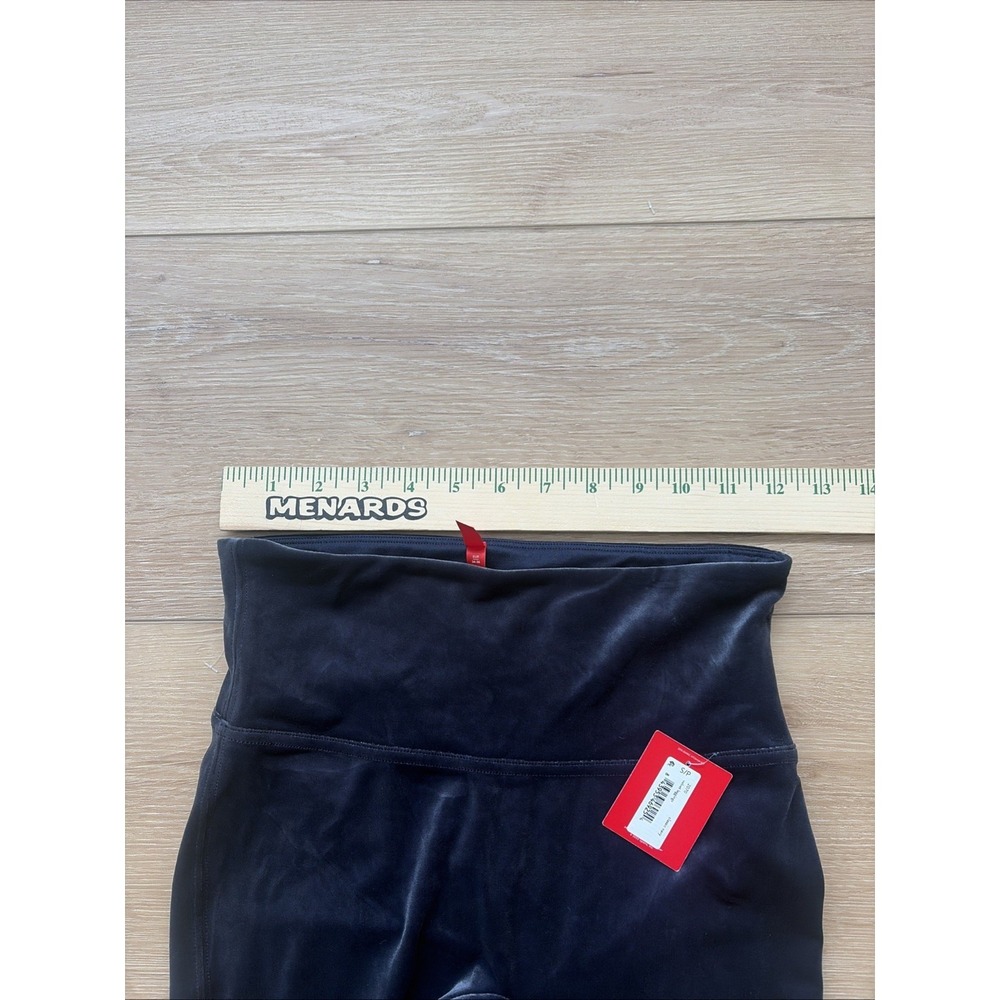 SPANX Navy Blue Velvet leggings Size Small Stretch No Front Seam NWT - Picture 6 of 9